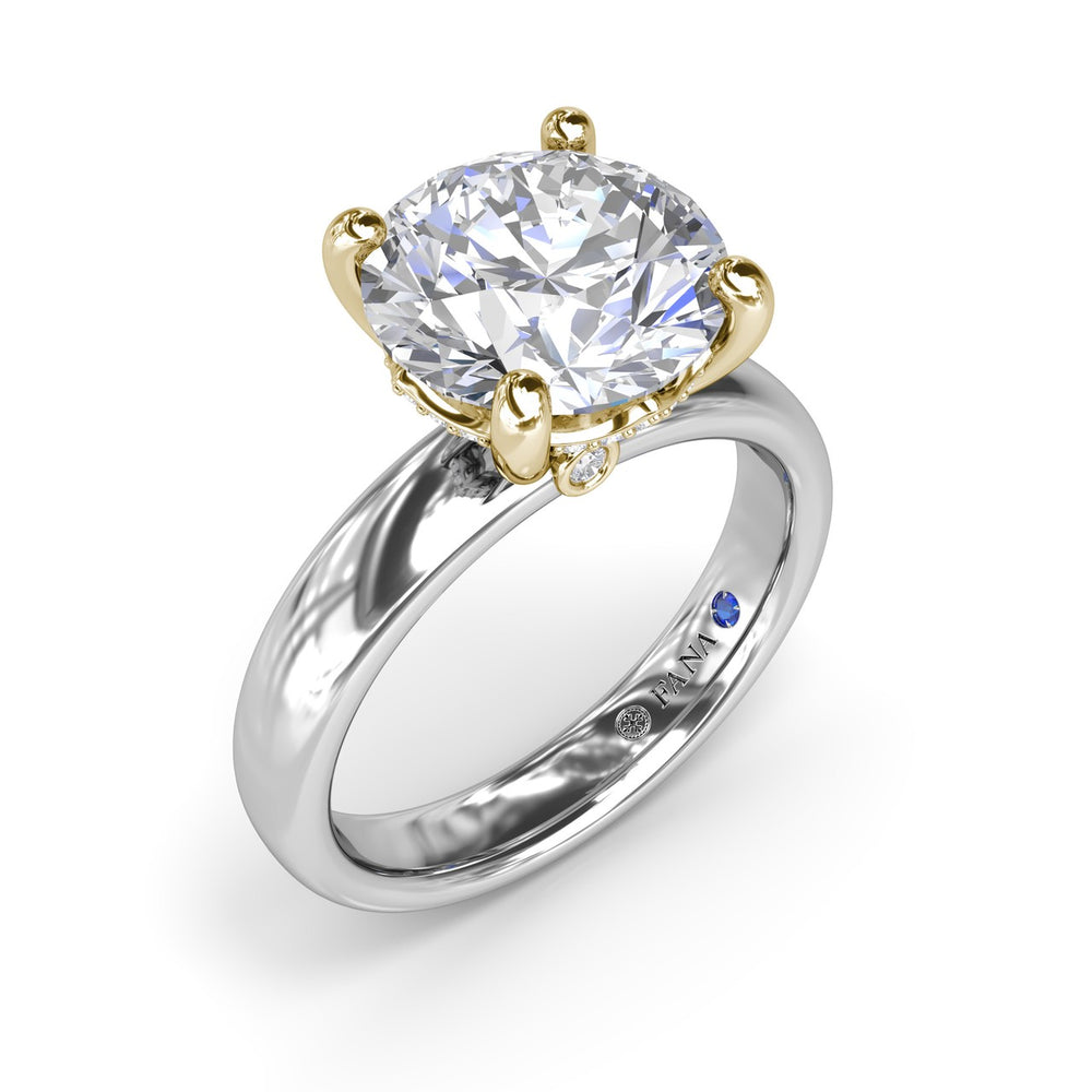Classic Wide Band Diamond Engagement Ring