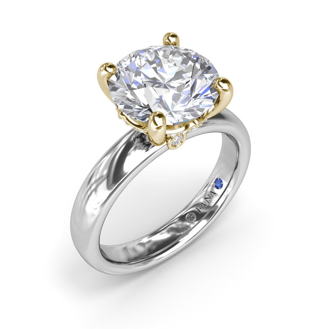 Classic Wide Band Diamond Engagement Ring