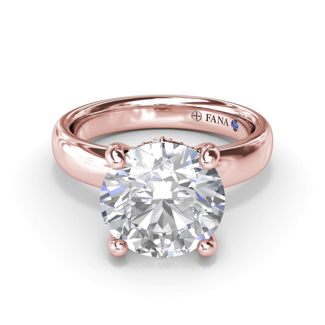 Classic Wide Band Diamond Engagement Ring