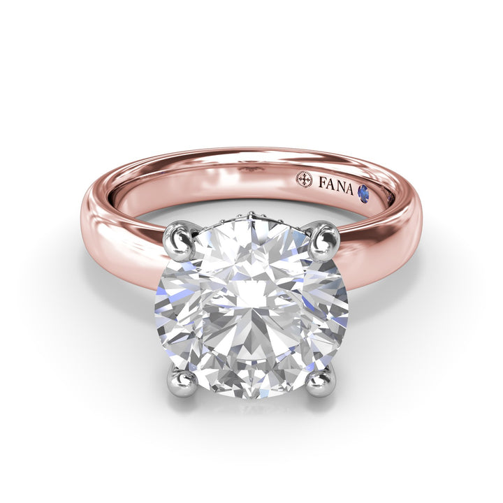 Classic Wide Band Diamond Engagement Ring
