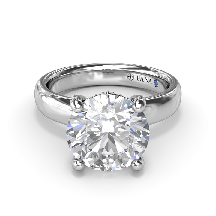 Classic Wide Band Diamond Engagement Ring