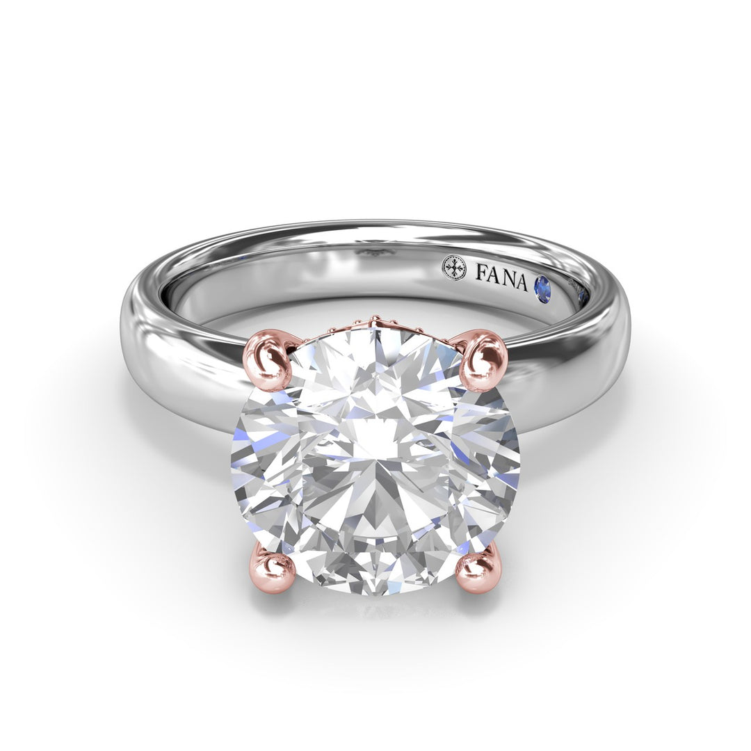 Classic Wide Band Diamond Engagement Ring
