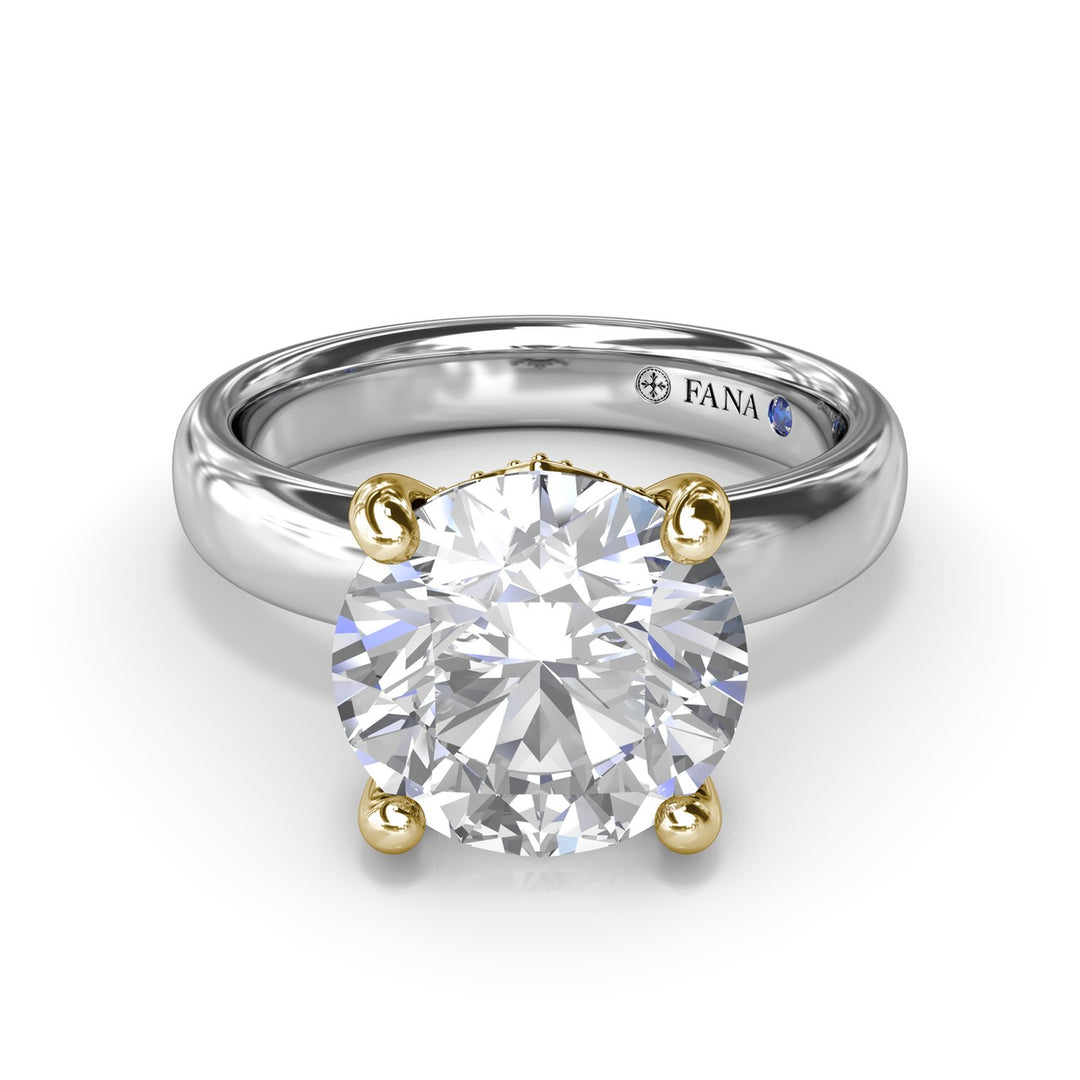 Classic Wide Band Diamond Engagement Ring