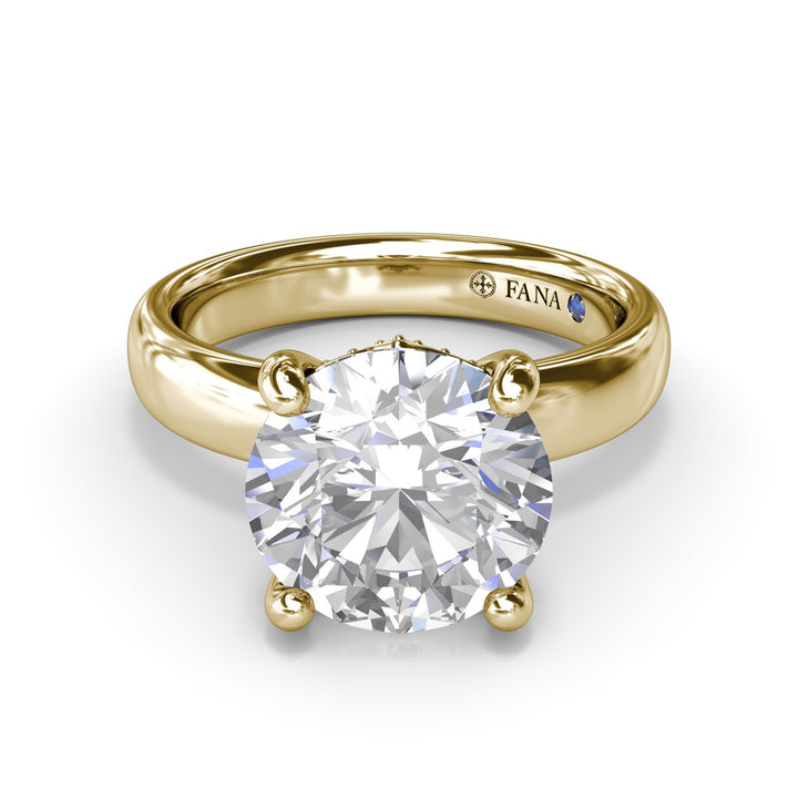 Classic Wide Band Diamond Engagement Ring