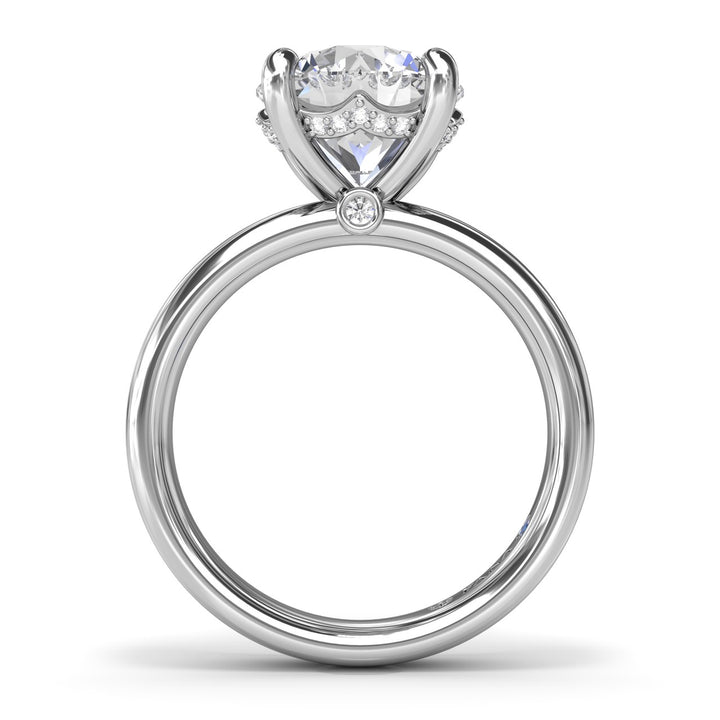Classic Wide Band Diamond Engagement Ring