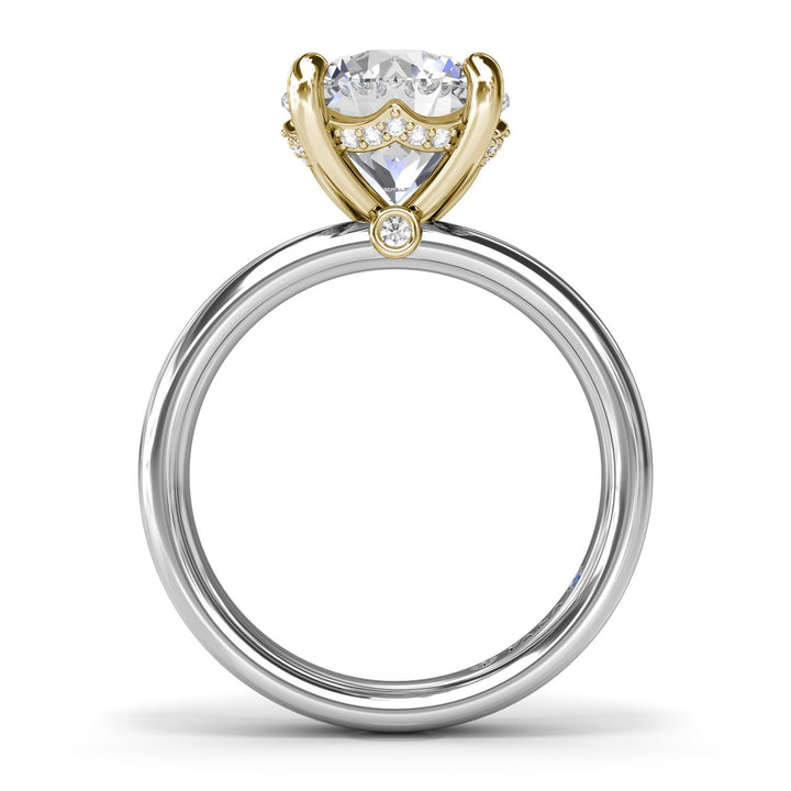 Classic Wide Band Diamond Engagement Ring