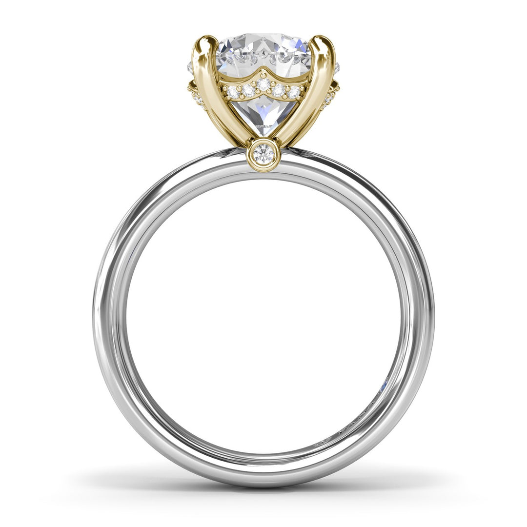 Classic Wide Band Diamond Engagement Ring