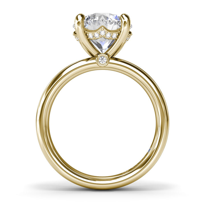 Classic Wide Band Diamond Engagement Ring