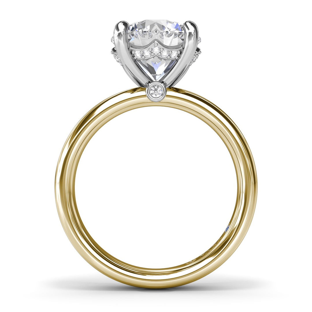 Classic Wide Band Diamond Engagement Ring