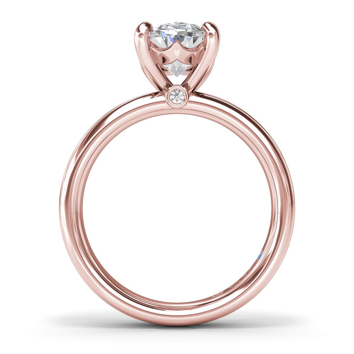 Classic Wide Band Oval Diamond Engagement Ring