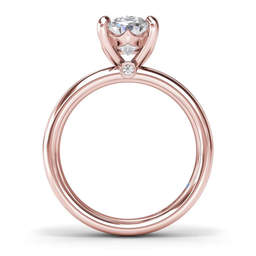 Classic Wide Band Oval Diamond Engagement Ring