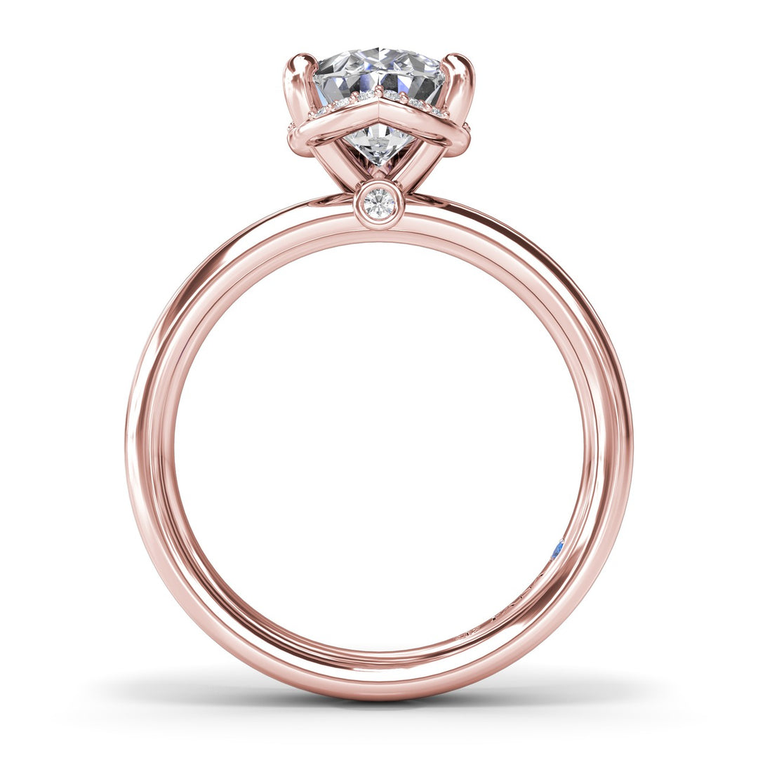 Floating Halo Pear Shaped Diamond Engagement Ring