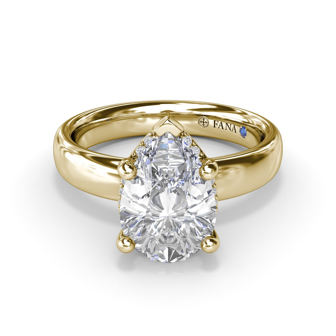 Floating Halo Pear Shaped Diamond Engagement Ring