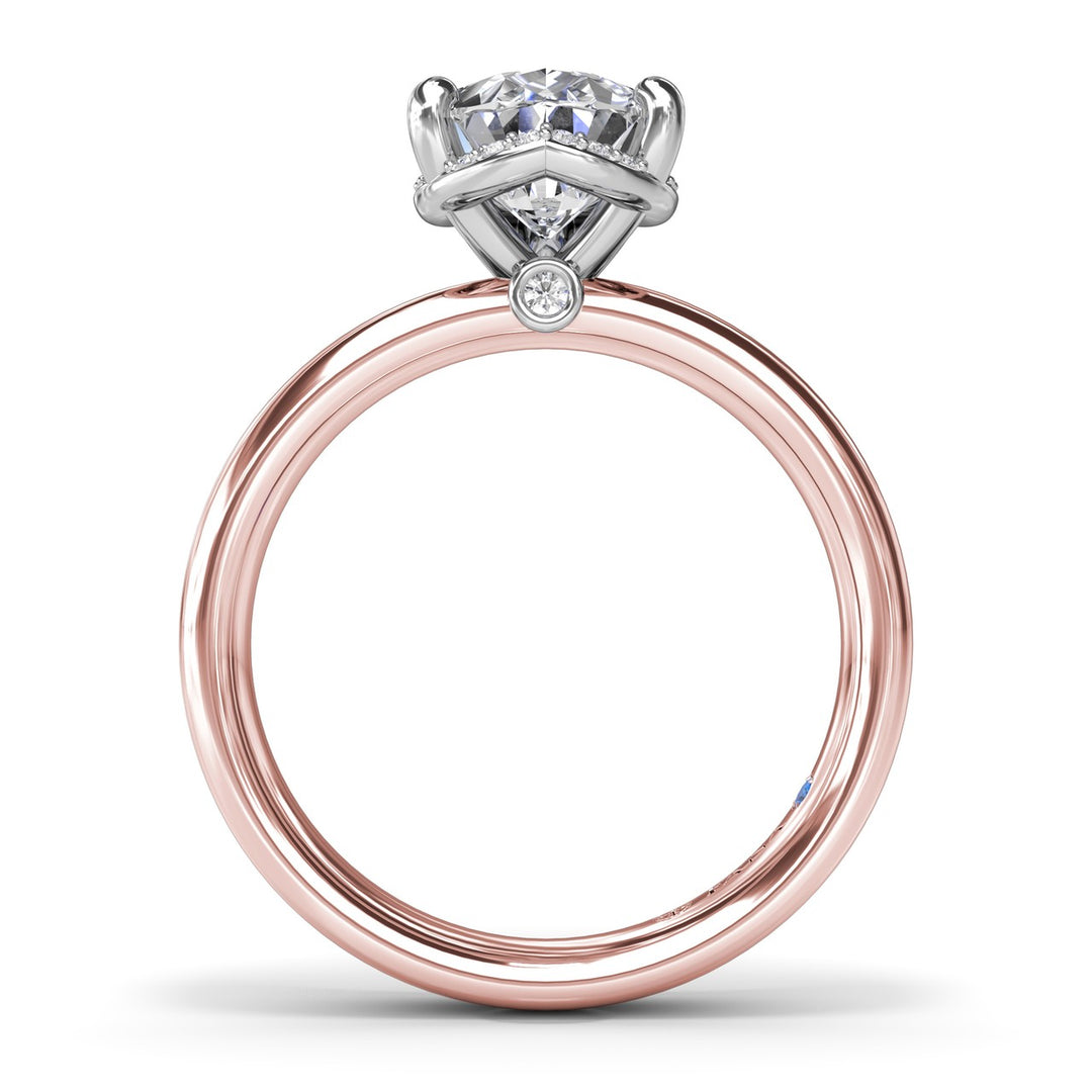 Floating Halo Pear Shaped Diamond Engagement Ring