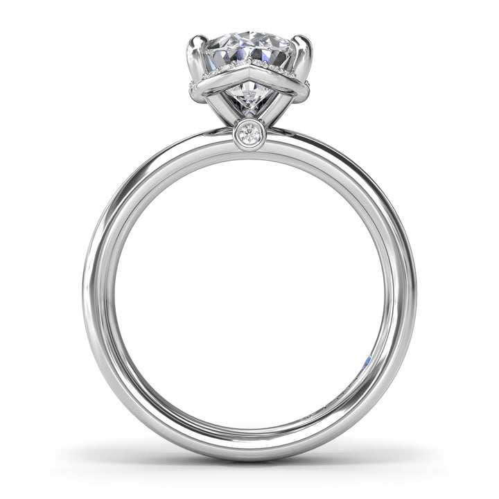 Floating Halo Pear Shaped Diamond Engagement Ring