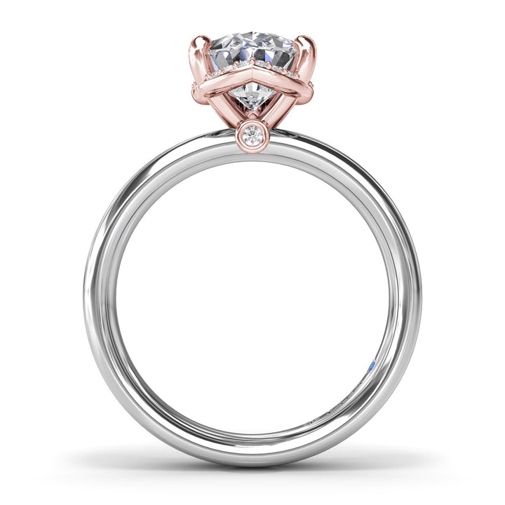 Floating Halo Pear Shaped Diamond Engagement Ring