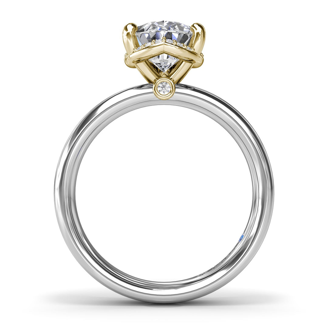 Floating Halo Pear Shaped Diamond Engagement Ring