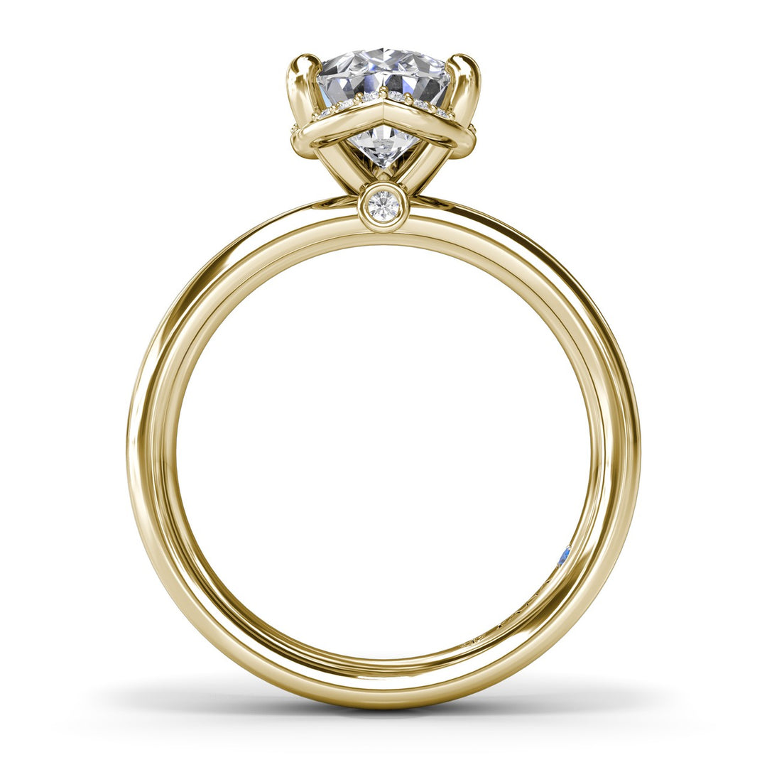Floating Halo Pear Shaped Diamond Engagement Ring