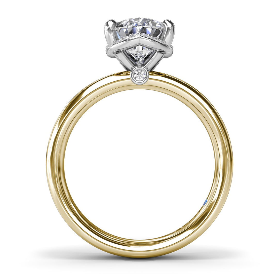 Floating Halo Pear Shaped Diamond Engagement Ring
