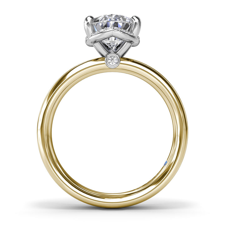 Floating Halo Pear Shaped Diamond Engagement Ring