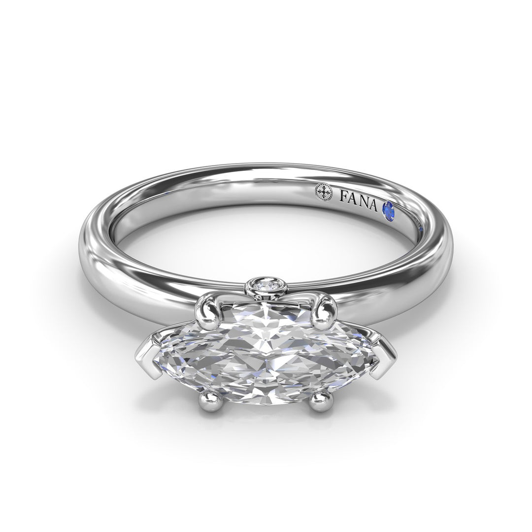 East West Marquise Diamond Engagement Ring