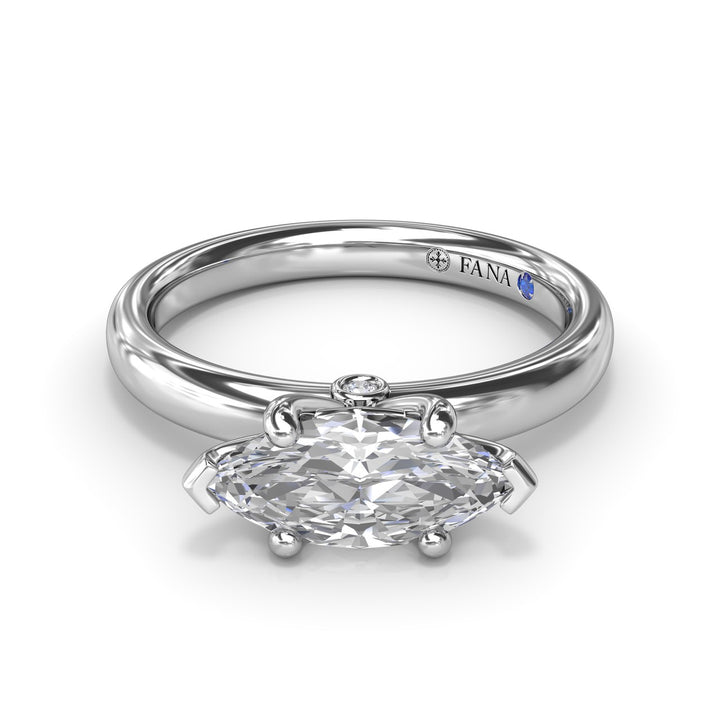 East West Marquise Diamond Engagement Ring