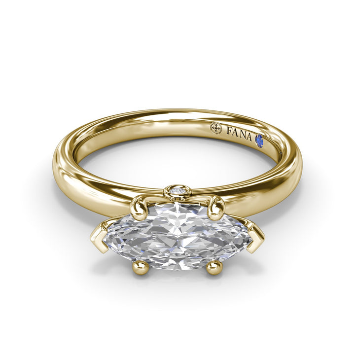 East West Marquise Diamond Engagement Ring