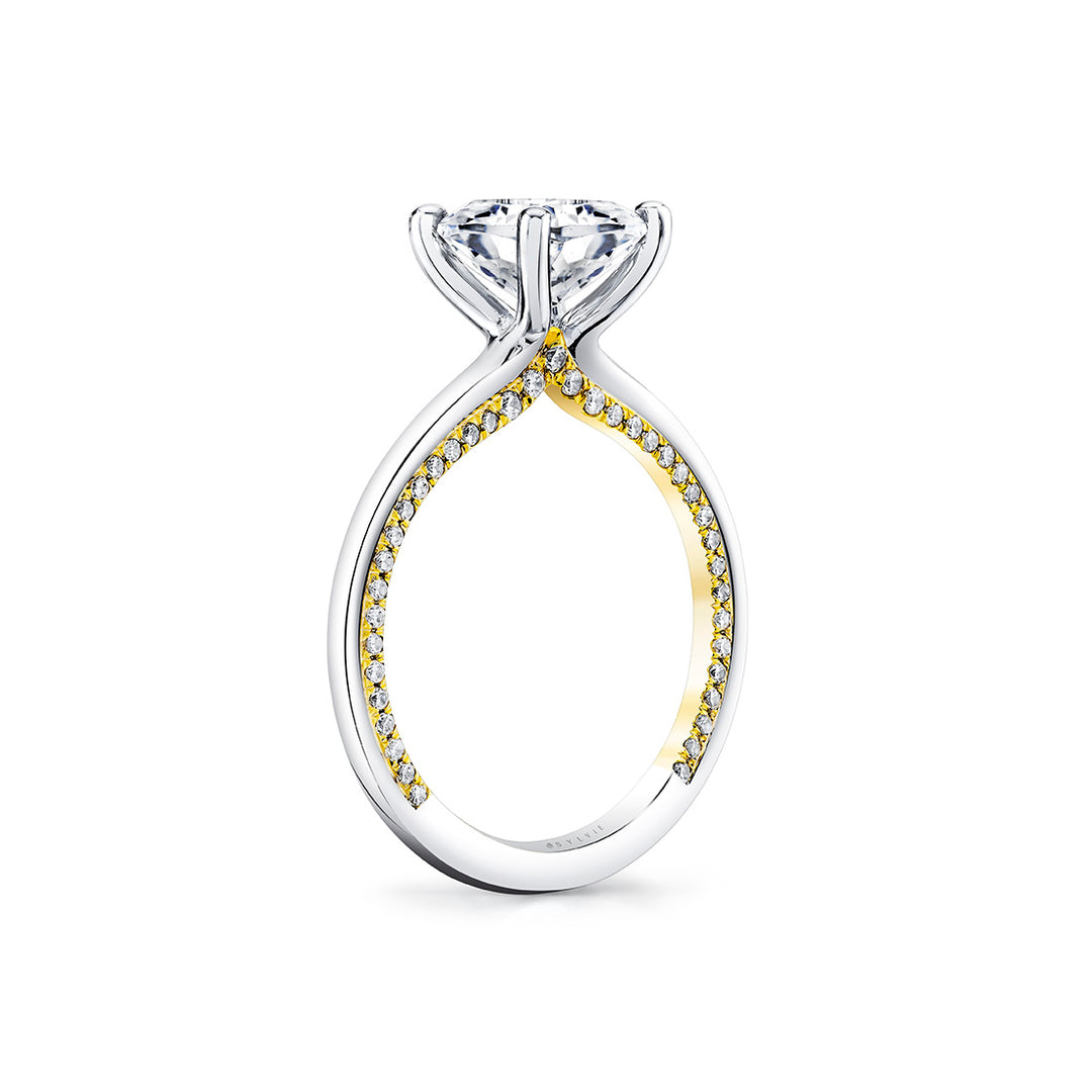 Iconelle Solitaire Two Tone Engagement Ring - Diana