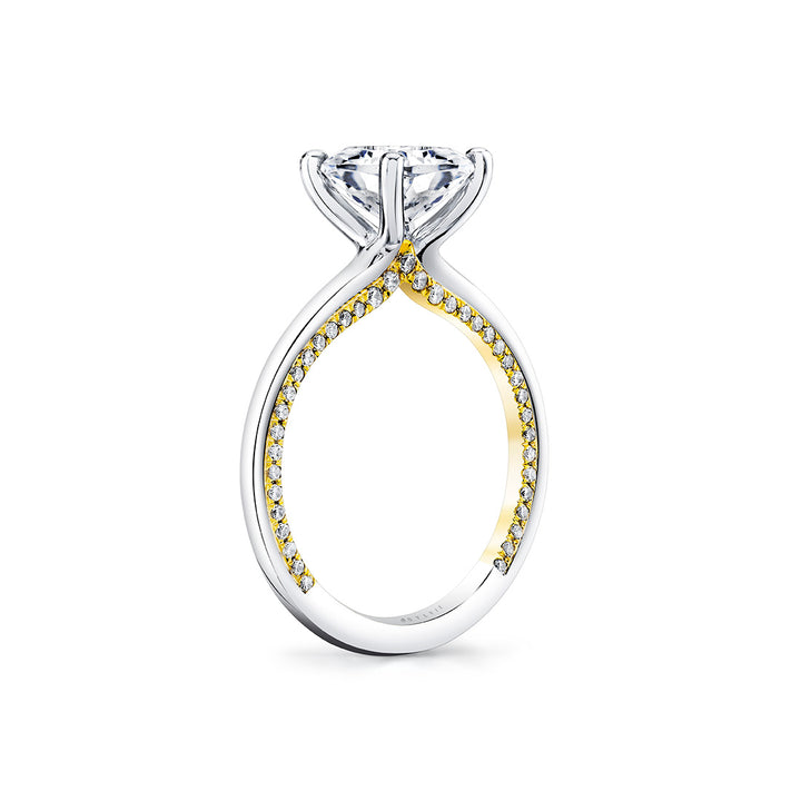 Iconelle Solitaire Two Tone Engagement Ring - Diana
