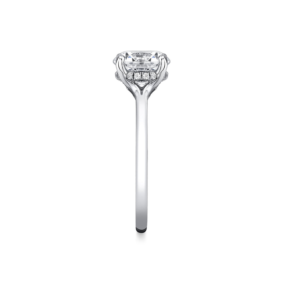 Iconelle Solitaire Hidden Halo Engagement Ring - Tilda
