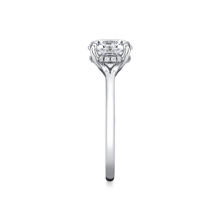 Iconelle Solitaire Hidden Halo Engagement Ring - Tilda