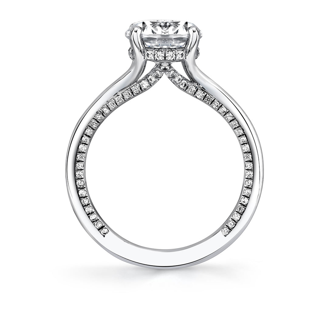 Iconelle Solitaire Hidden Halo Engagement Ring - Tilda