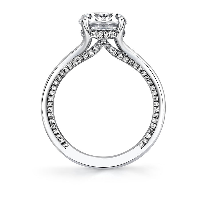 Iconelle Solitaire Hidden Halo Engagement Ring - Tilda