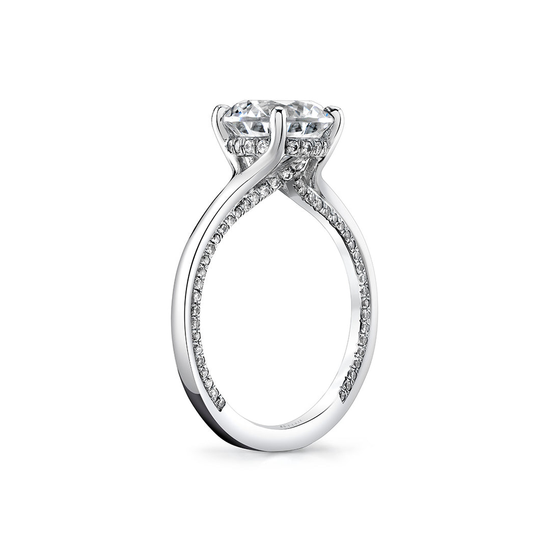 Iconelle Solitaire Hidden Halo Engagement Ring - Tilda