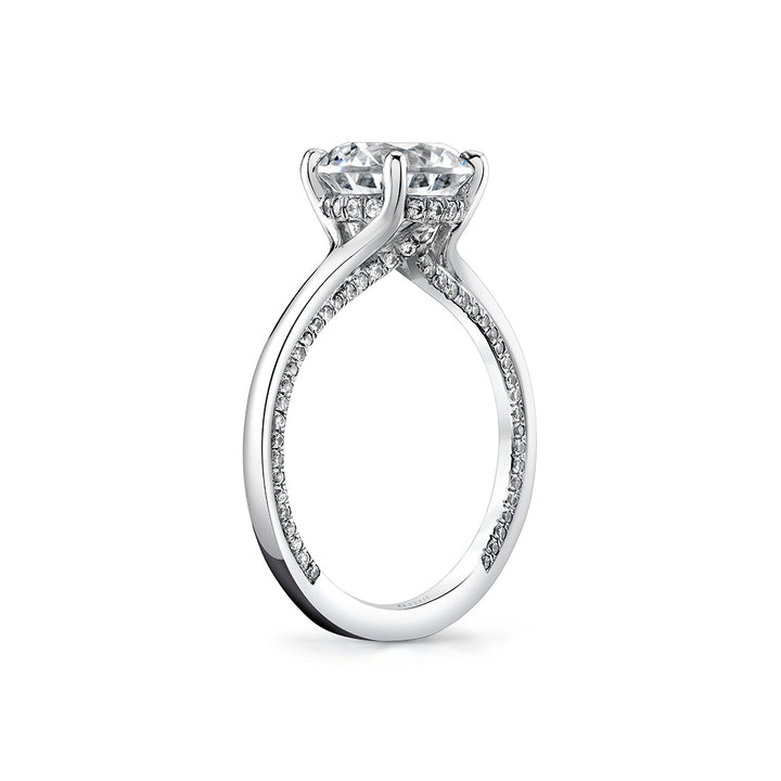 Iconelle Solitaire Hidden Halo Engagement Ring - Tilda