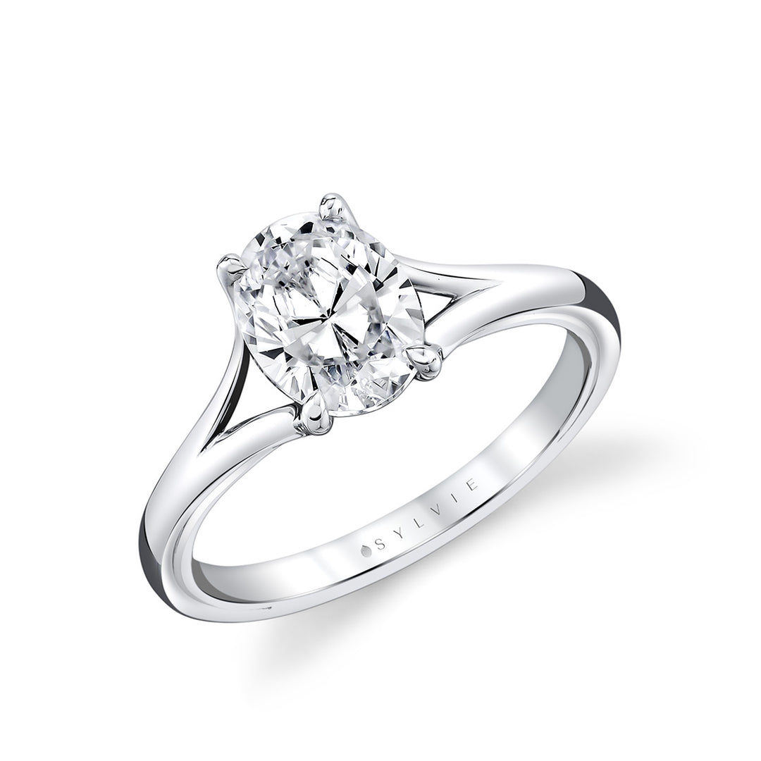 Iconelle Solitaire Shell Taper Engagement Ring - Vera