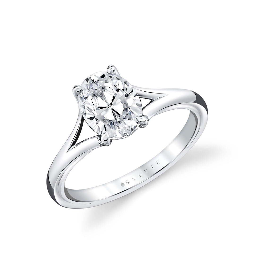 Iconelle Solitaire Shell Taper Engagement Ring - Vera