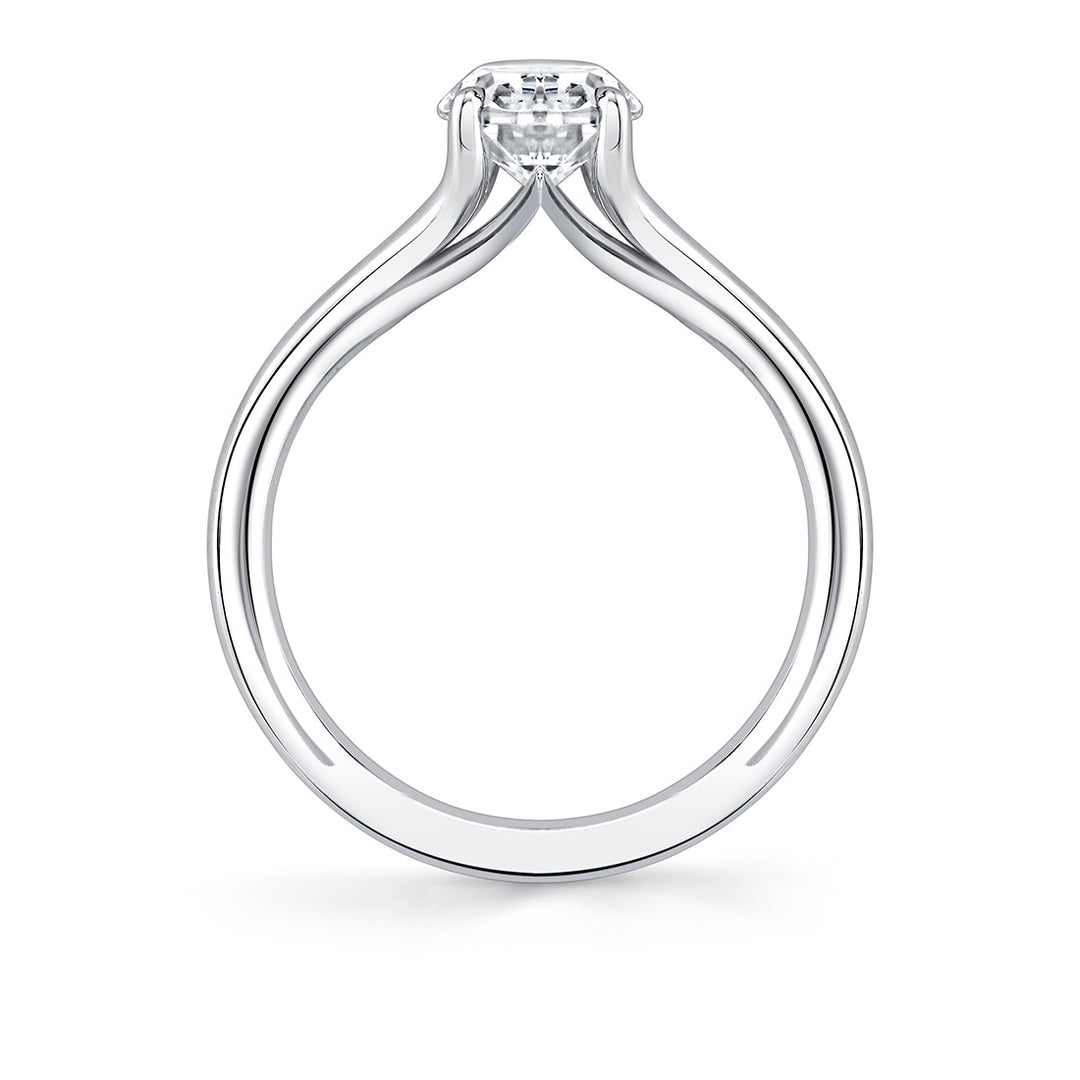 Iconelle Solitaire Shell Taper Engagement Ring - Vera