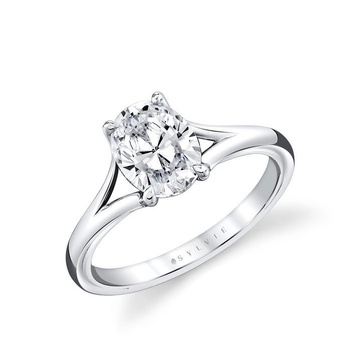 Iconelle Solitaire Shell Taper Engagement Ring - Vera