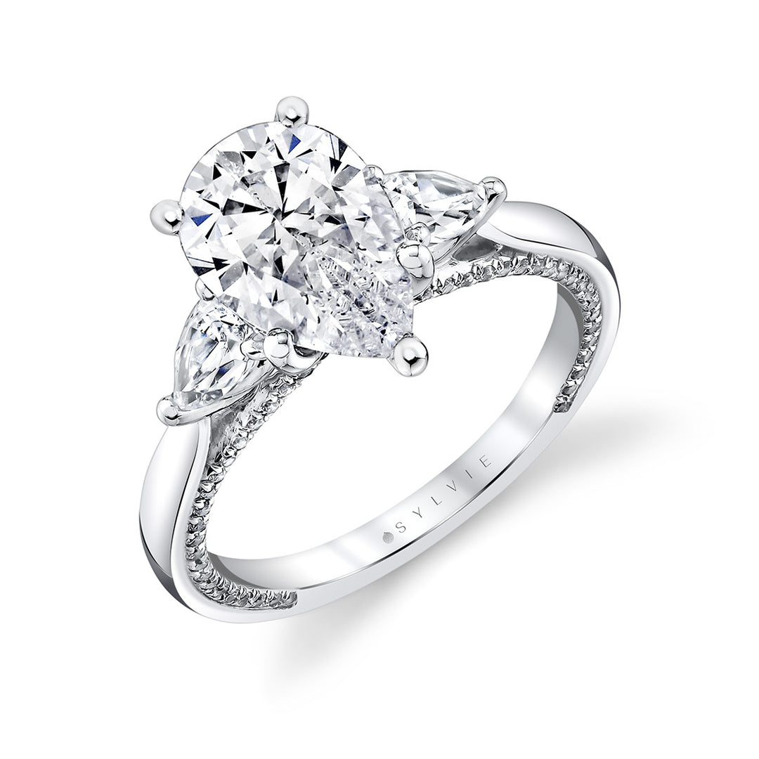 Iconelle Solitiare Three Stone Engagement Ring - Priscilla