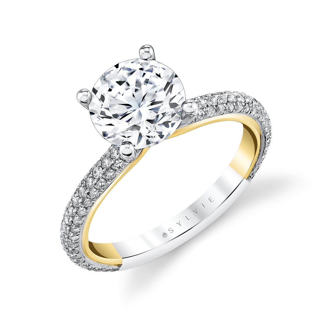 Iconelle Micropave Two Tone Engagement Ring - Winona