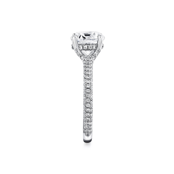 Iconelle Micropave Hidden Halo Two Tone Engagement Ring - Xandra