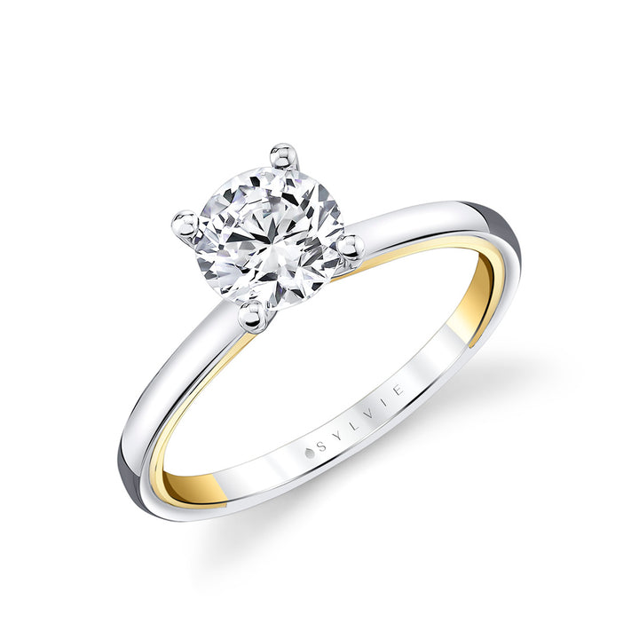 Iconelle Solitaire Two Tone Engagement Ring - Cecily