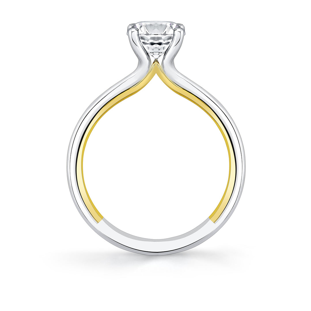 Iconelle Solitaire Two Tone Engagement Ring - Cecily