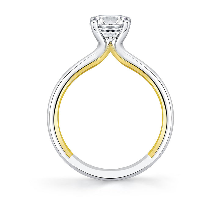 Iconelle Solitaire Two Tone Engagement Ring - Cecily