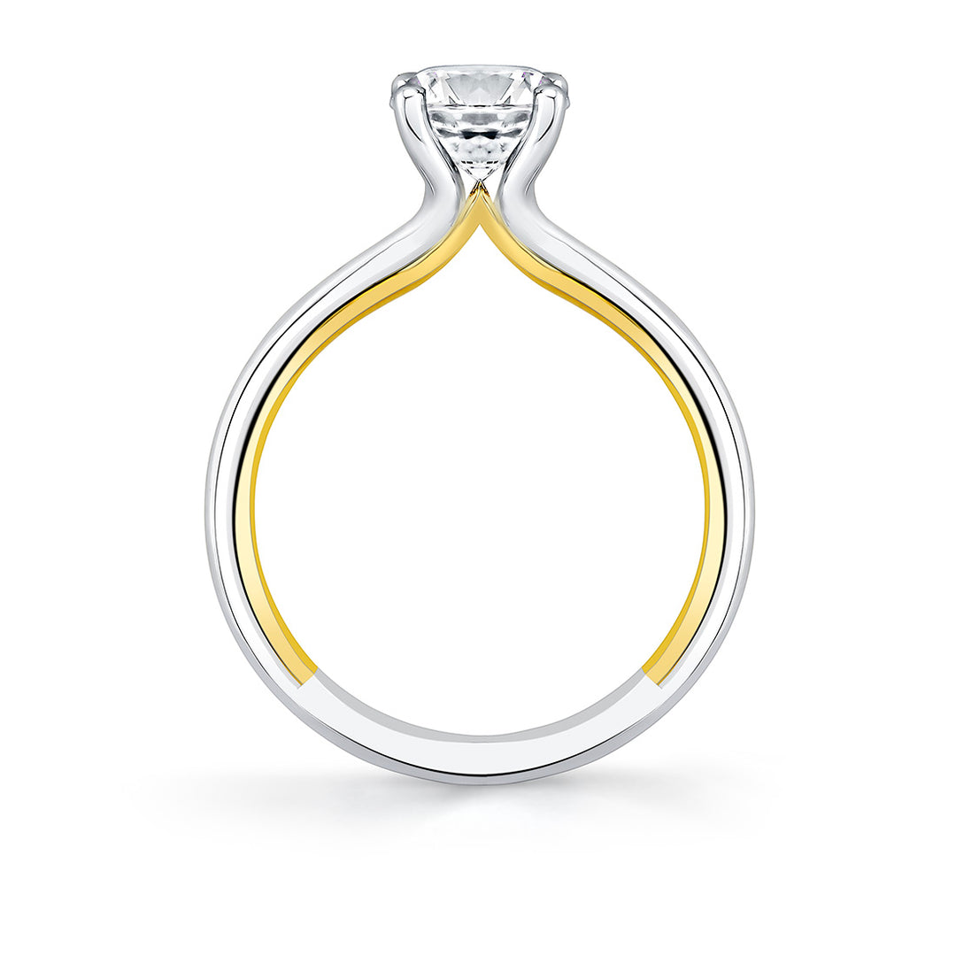 Iconelle Solitaire Two Tone Engagement Ring - Cecily