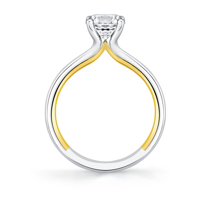 Iconelle Solitaire Two Tone Engagement Ring - Cecily