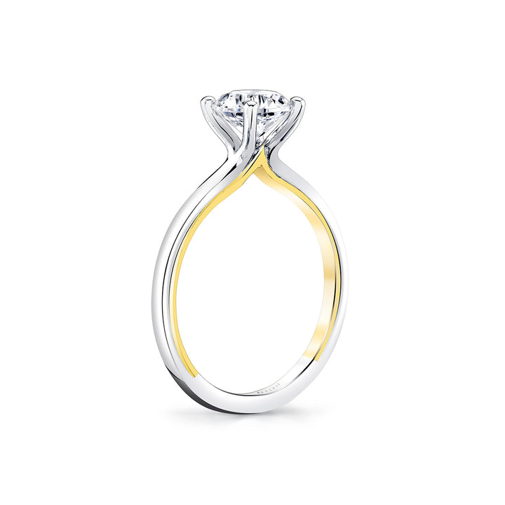 Iconelle Solitaire Two Tone Engagement Ring - Cecily