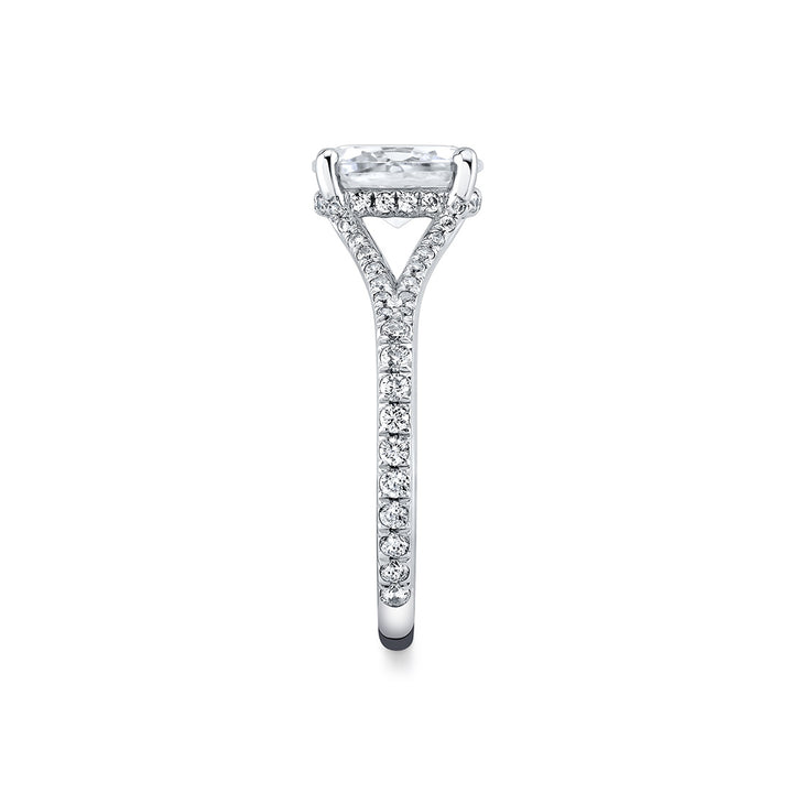 Iconelle Two Tone Shell Taper Hidden Halo Engagement Ring - Whitney