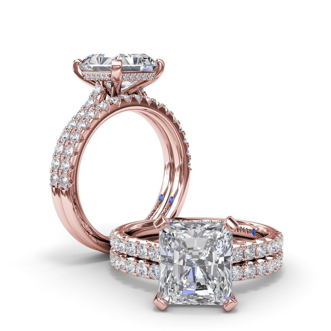 Classic Radiant Solitaire With Hidden Halo